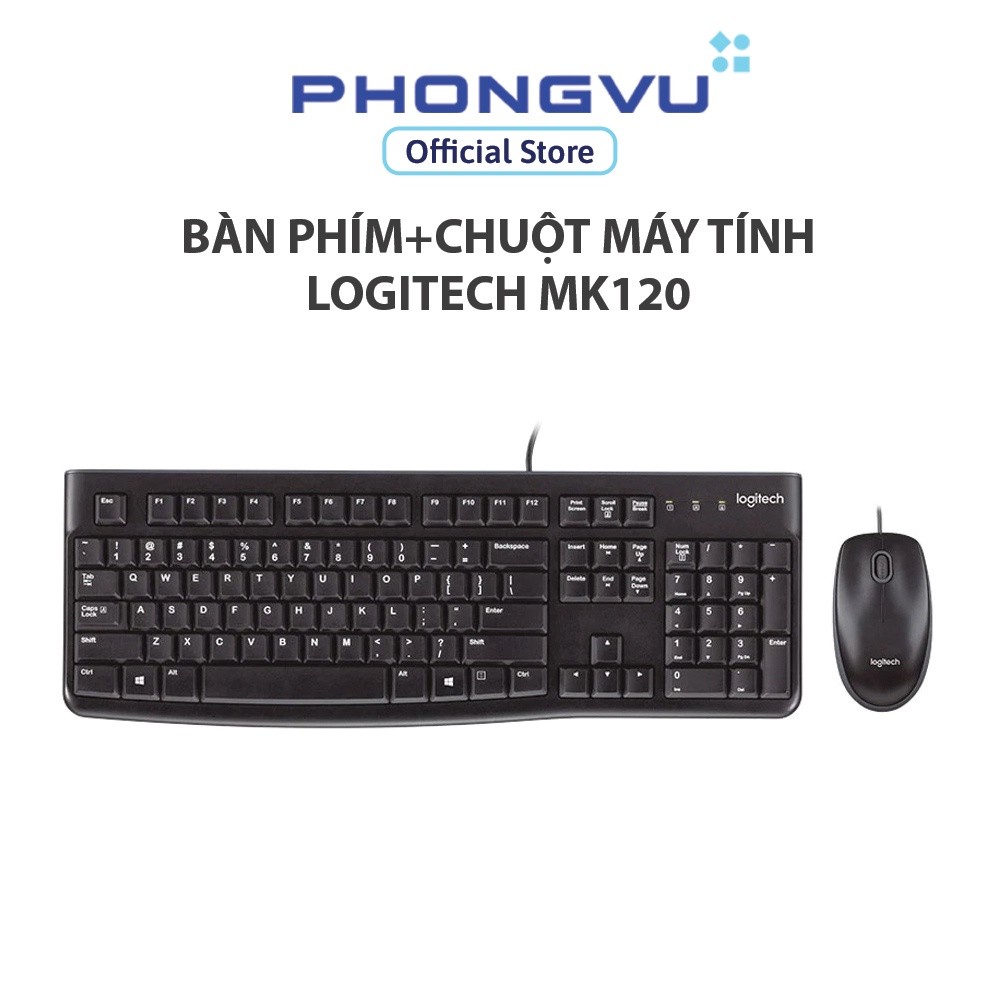 Bàn phím+Chuột máy tính Logitech MK120 - Bảo hành 36 tháng