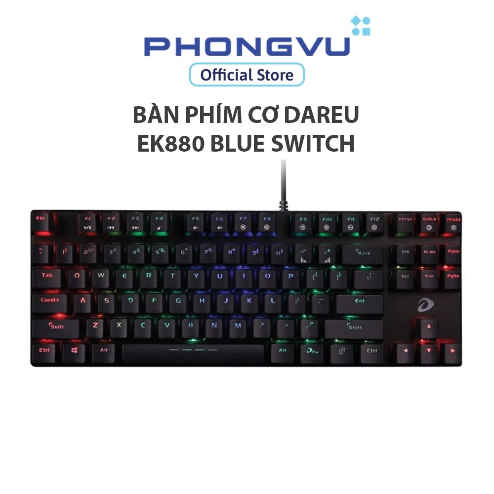 Bàn phím cơ Dareu EK880 Blue Switch - Bảo hành 24 tháng