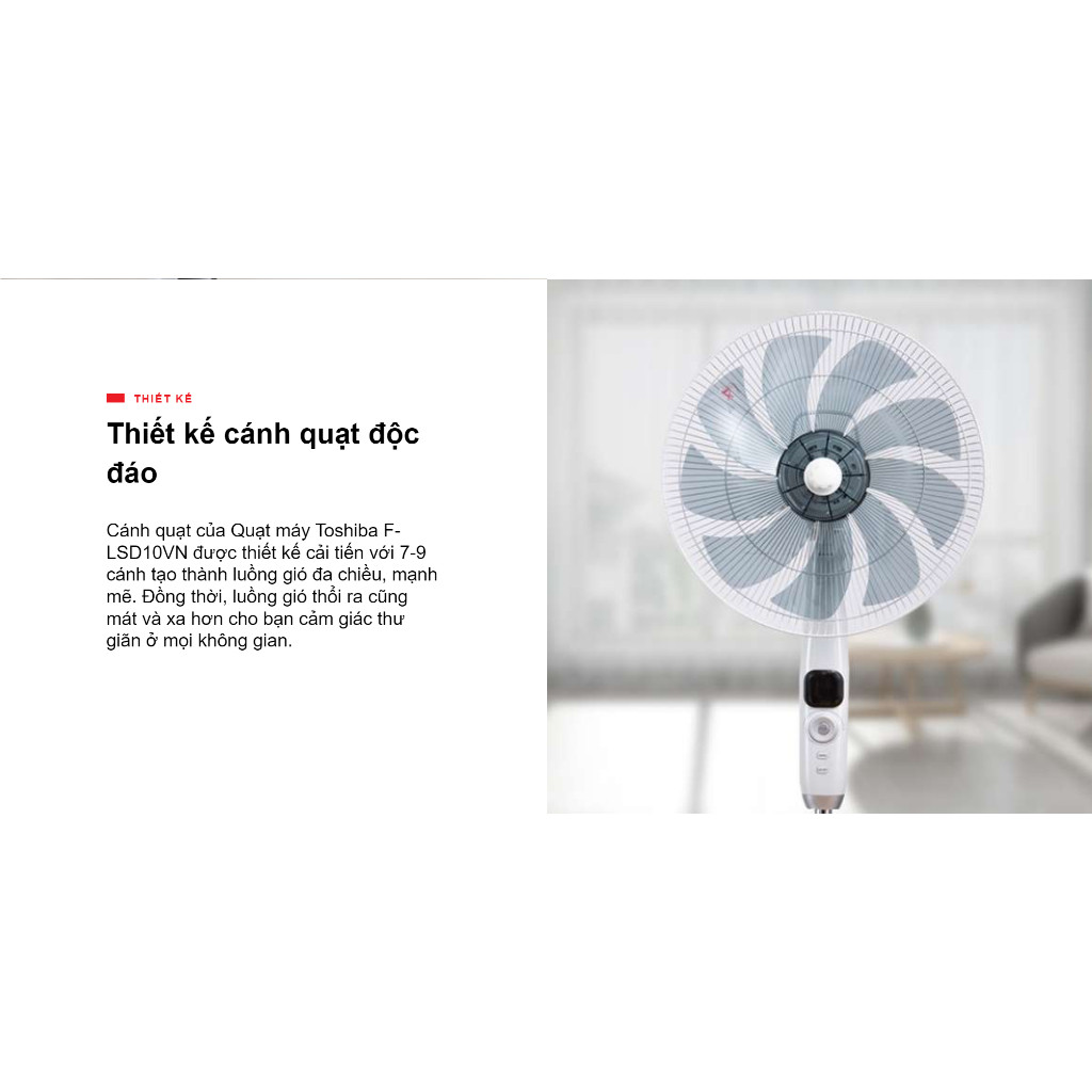 Quạt đứng Toshiba F-LSD10(W)VN Inverter (Trắng) - Động cơ DC 30W - 26 mức gió - Remote - Bảo hành 12 tháng | BigBuy360 - bigbuy360.vn