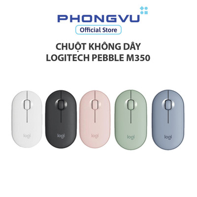 Chuột không dây Bluetooth Logitech Pebble M350S - 4000 DPI - Kết nối 3 thiết bị - Bảo hành 12 tháng