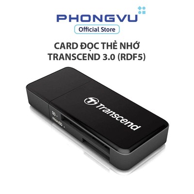 Card đọc thẻ nhớ Transcend 3.0 (RDF5) - Bảo hành 12 tháng