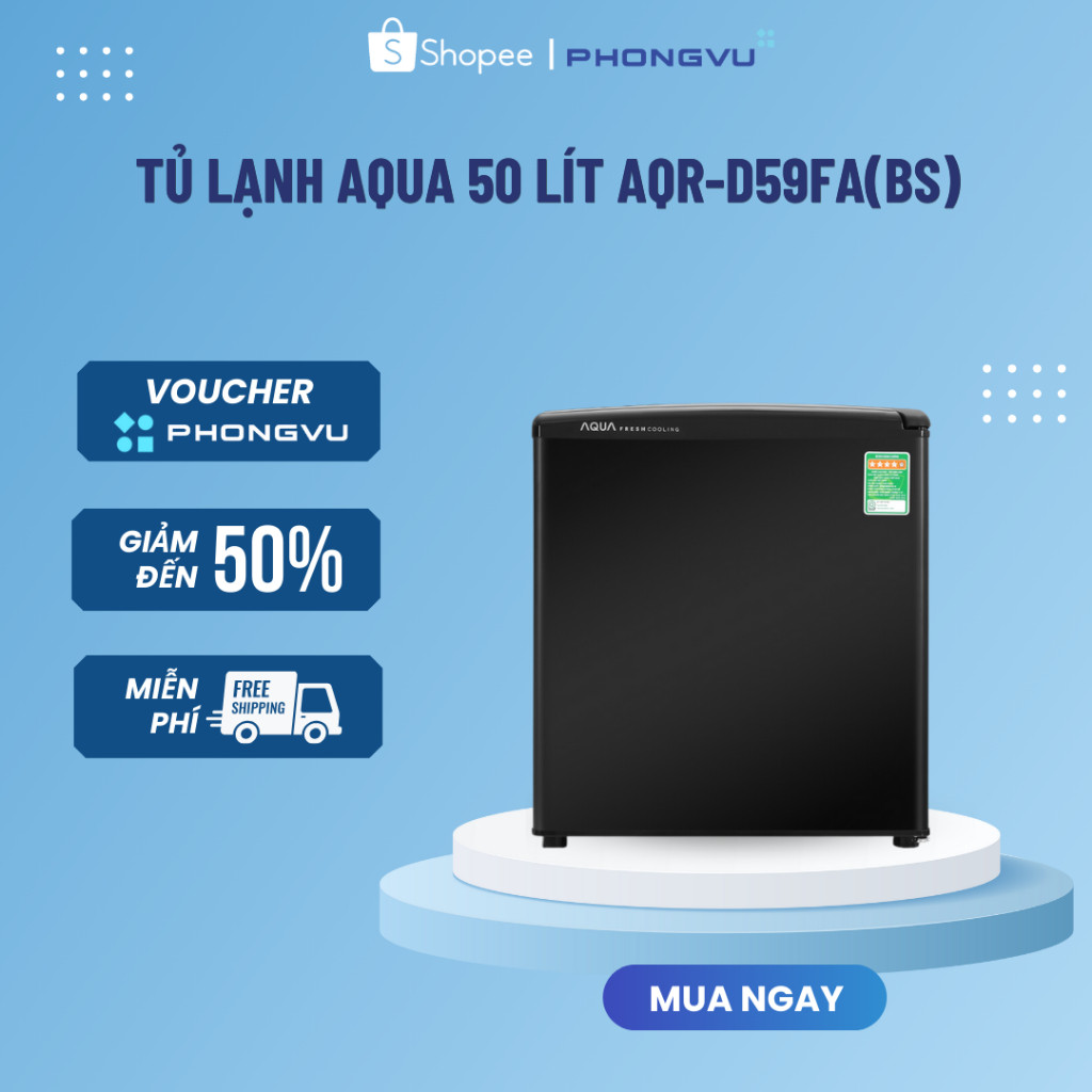 Tủ lạnh Aqua 50 lít AQR-D59FA(BS) - Bảo hành 24 tháng - Miễn phí giao hàng TP HCM