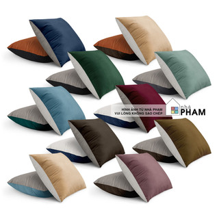  VỎ GỐI SOFA TRANG TRÍ COLOR BLOCK VẢI NHUNG   45X45CM   VÀ   30X50CM   