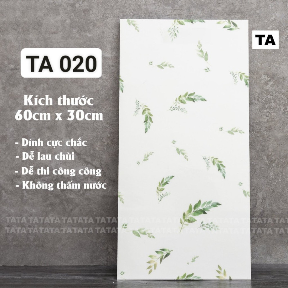 COMBO 10 TẤM GIÁ ĐÁ PVC KT 30X60CM -  Miếng dán tường giả đá thạch anh phủ pvc bóng cao cấp - KT 30x