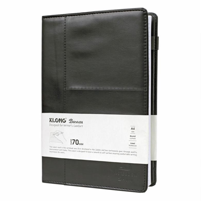 Sổ kẻ ngang nét đứt bìa giả da PU KLONG A4 400 trang 70/76; MS: 616 .