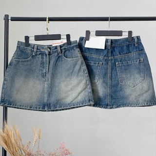  Chân váy jean nữ ngắn chữ A bigsize 75kg  Chân váy bò ngắn có lót quần trong Cạp Cao Tôn Dáng 