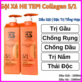  Dầu Gội Xả HE TEPI COLLAGEN CAM - 5 Trong 1 - 1000ML 