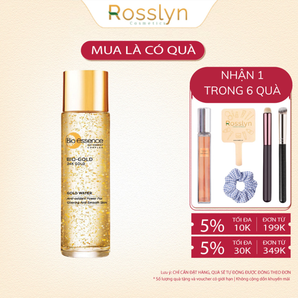 Nước dưỡng chống lão hoá Bio-essence Bio-Gold chiết xuất gold 24k 150ml Rosslyn Chính Hãng