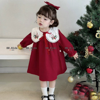 Váy nhung babydoll cho bé gái Noel 10-30kg Đầm váy xinh cho bé, váy bé gái thu đông mặc Giáng sinh, Tết Pilokids
