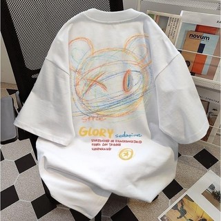 Thời Trang Đường Phố Mới Vẽ Tay Graffiti Áo Thun Nữ Tay Ngắn plus Size Rời Top