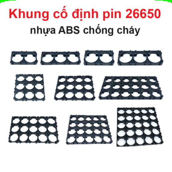 [Giá sỉ] Khung cố định pin 26650 nhựa ABS chống cháy