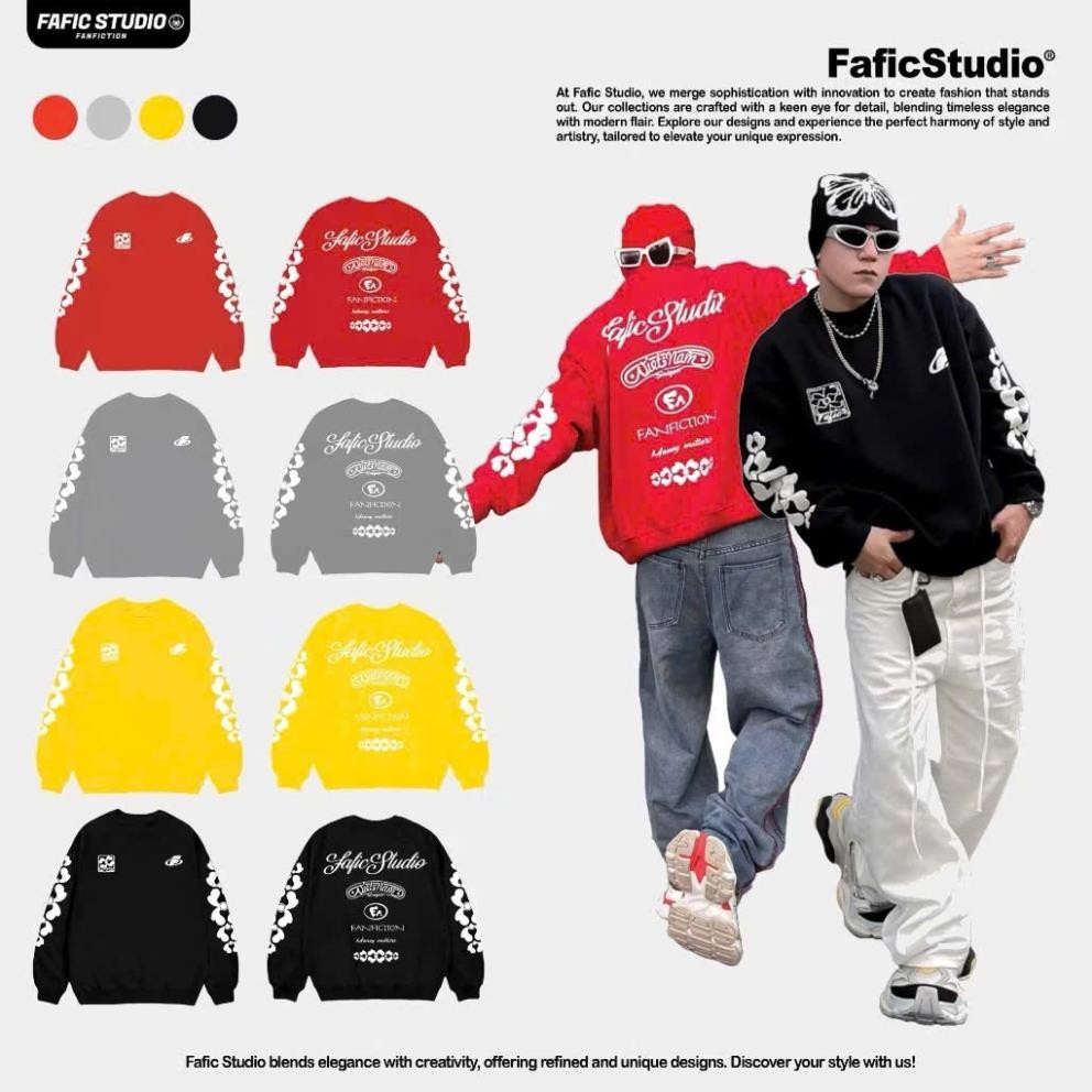 Áo Sweater Jade Fafic Studio Chất Nỉ Bông 380gsm Dáng Rộng Form Boxy