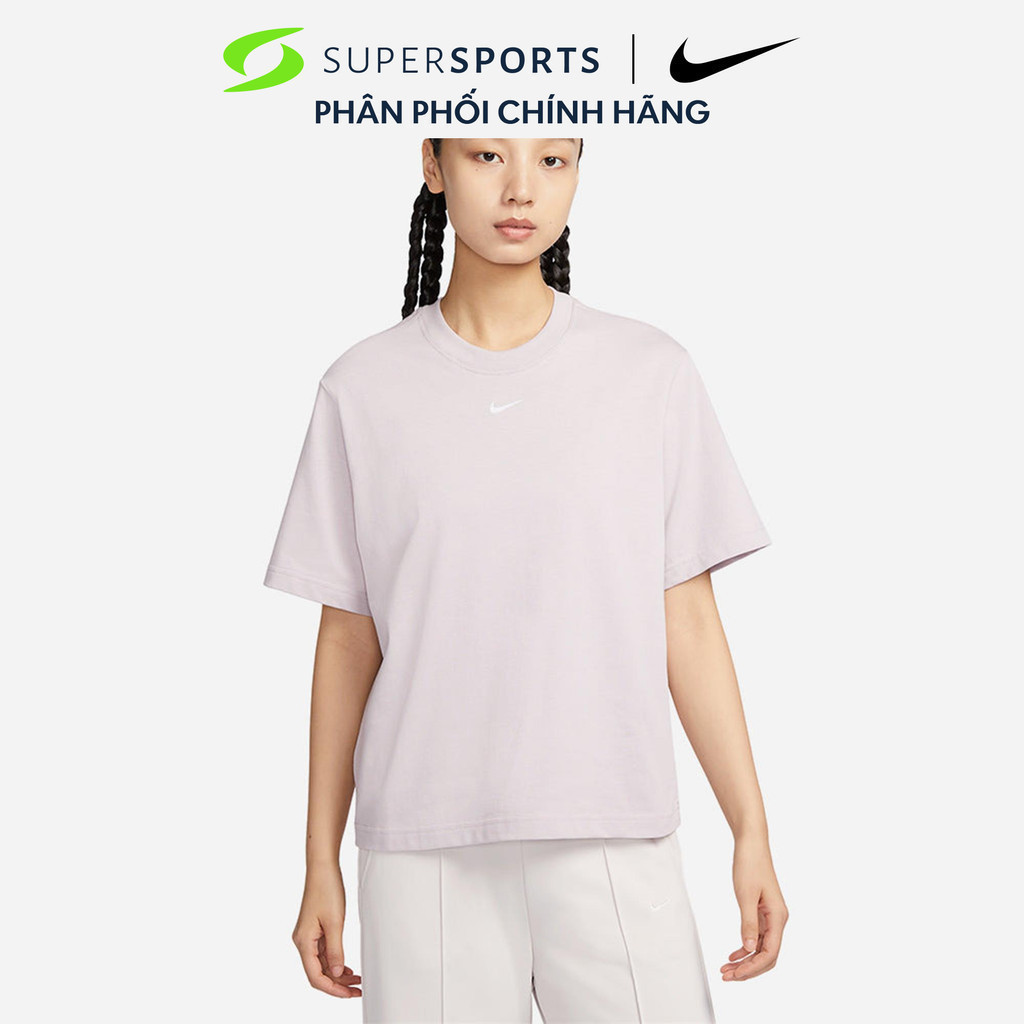 Áo Tay Ngắn Nữ Nike Essential Boxy - Hồng  - DD1238-020