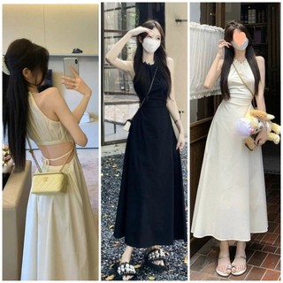 Đầm Hai Dây Tiểu Thư Dáng Dài Khoét Eo Vải Lụa Mềm Mại Xinh Xắn BY8548