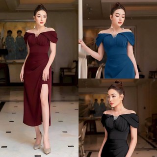 Đầm Dự Tiệc Body Xẻ Tà Trễ Vai Đủ Màu Sang Chảnh Chụp Ảnh BY4658