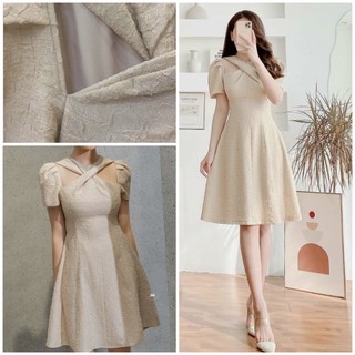 Đầm Xòe Phối Tà Chéo Ngục Phom Dáng Ảo Diệu Cực Chuẩn BY8409