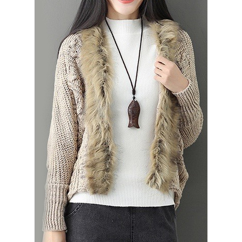 Áo Khoác Nữ Cổ Lông BY4036A - Kem