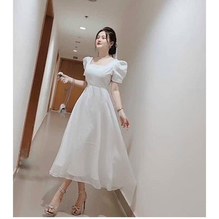 Đầm Xòe Dự Tiếc Nơ Eo Cực Sang BY8283