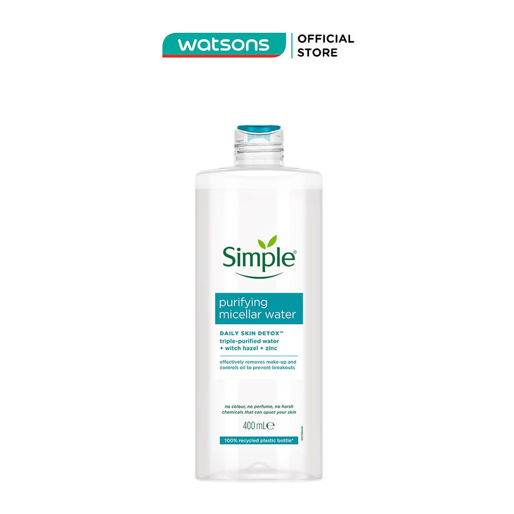 Nước Tẩy Trang Simple Cho Da Mụn Purifying Micellar Water 400ml