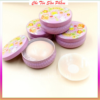 Hộp 10 miếng dán ngực silicon hình tròn bản to 7,5cm - Hộp thỏ hồng xinh xắn