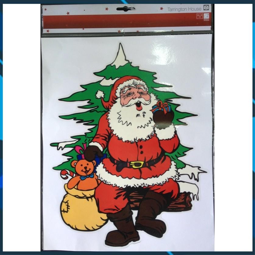 decal noel dán kính trang trí Noel, decal ông Noel và túi quà Noel8
