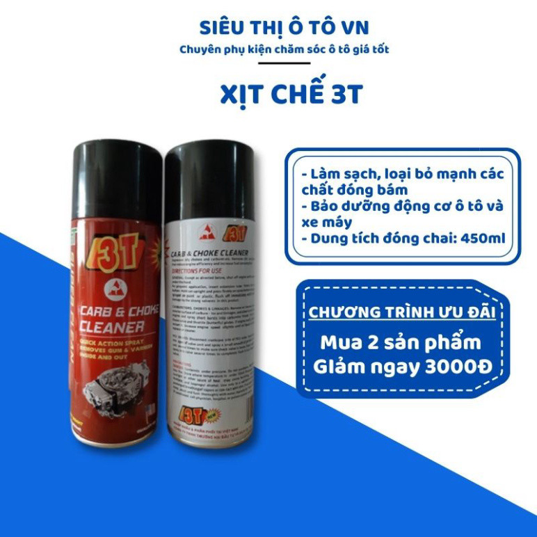 Xịt chế 3T 🔥 Freeship 🔥 Chai Xịt & Xúc Bình Xăng Con,Rửa Họng Ga, Rửa Xy Lanh, Vệ Sinh Kim Phun 3T c