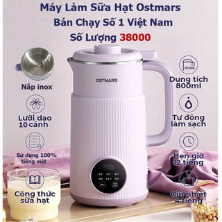  Máy làm sữa hạt mini chính hãng Ostmars sủ dụng tiếng Việt dành cho trẻ em gia đình đa chức năng nấu cháo nấu nước 
