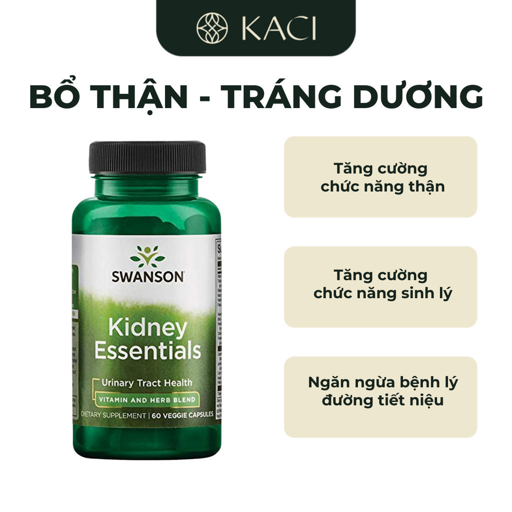 Viên Uống Bổ Thận, Hỗ Trợ Hệ Tiết Niệu Khỏe Mạnh Swanson Kidney Essentials