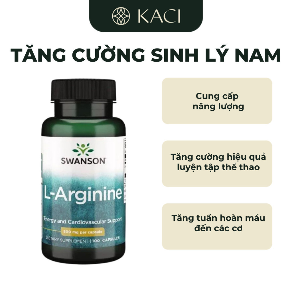 Viên Uống Hỗ Trợ Tăng Cường Sức Khỏe Sinh Lý Nam Swanson L-Arginine 500mg