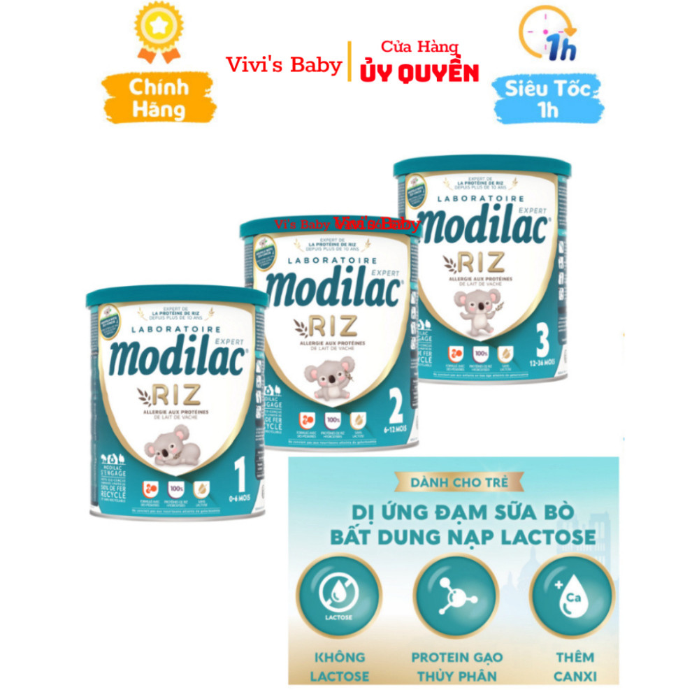 Sữa Modilac Riz Số 1,2,3 Lon 800g sữa bột công thức giúp bé dị ứngng đạm bò và bất dung nạp đường lactose Date 2025