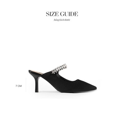 Giày cao gót Floralpunk Diana Pointy Mules Satin 7cm