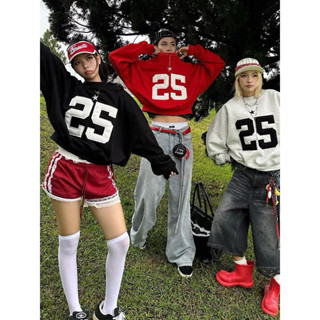 [ Rẻ Vô Địch ] Áo Nỉ Sweater Form Rộng Nam Nữ Thêu Số 25, Áo Nỉ Cổ Tròn Basic Dáng Rộng