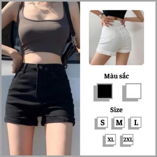  Quần Short Nữ Quận Đùi JEAN Cạp Cao Gen Bụng Chất Vải Bò Giấy Co Giãn Mềm Mịn Thoáng Mát 