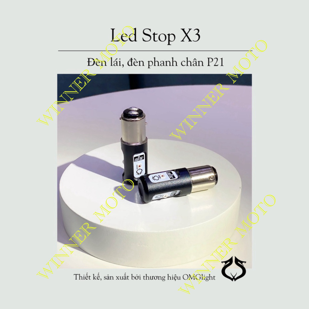 Đèn hậu, đèn phanh chân P21, đèn lùi oto P21, LedStopX3 thương hiệu OMGlight