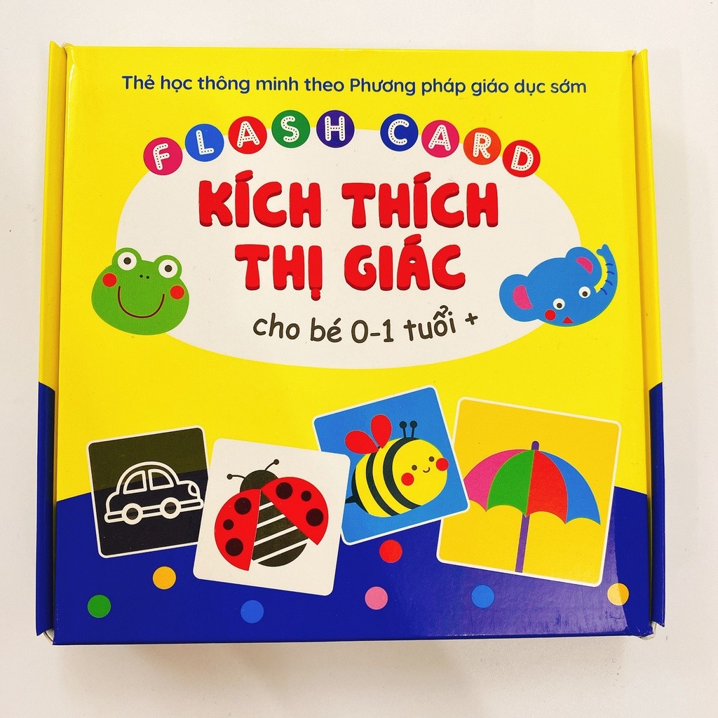 Sách - Bộ thẻ Flashcard thẻ thị giác đen trắng theo Montessori Glenn Doman giáo dục sớm