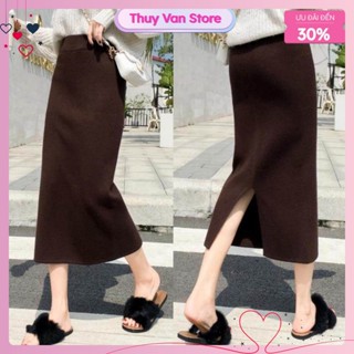 (Sẵn hàng) #8001 Chân váy bút chì len dáng dài maxi 75cm, 90cm dáng ôm xịn sò dày dặn hàng loại 1