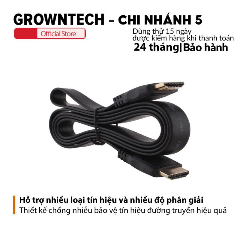 Dây cáp HDMI Full HD chuẩn 1.4 được thiết kế theo hình trụ tròn dài 1.5m khả năng chống nhiễu tốt