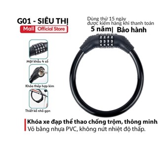 Khóa xe đạp thể thao chống trộm G01 thông minh 4 số xoay mã lõi thép chống cắt