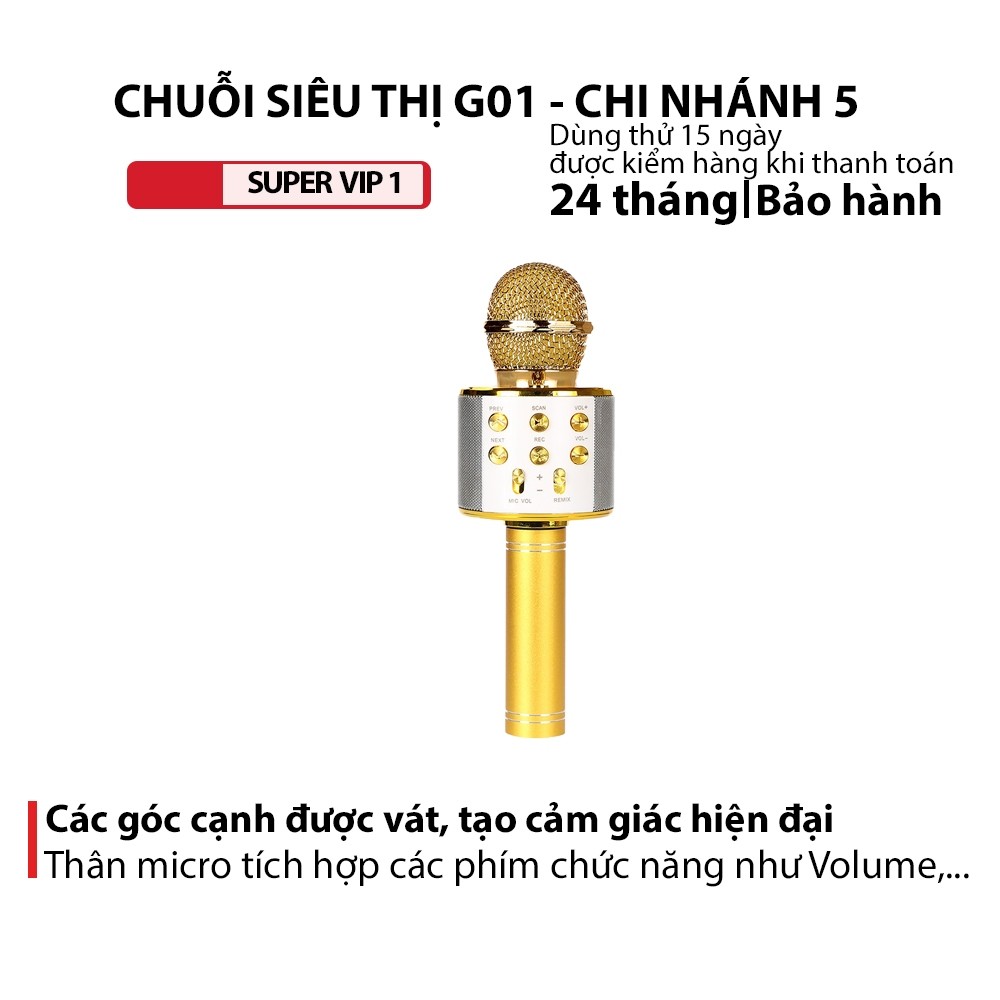 Micro Bluetooth không dây WS858 hát karaoke
