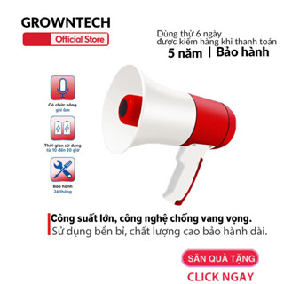 Loa Phóng Thanh 25W GrownTech nghe nhạc công suất lớn chức năng ghi âm Megaphone cầm tay