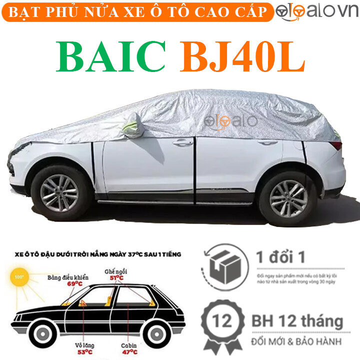 Bạt phủ nửa nóc kính lái xe ô tô BAIC BJ40L 3 lớp - OTOALO