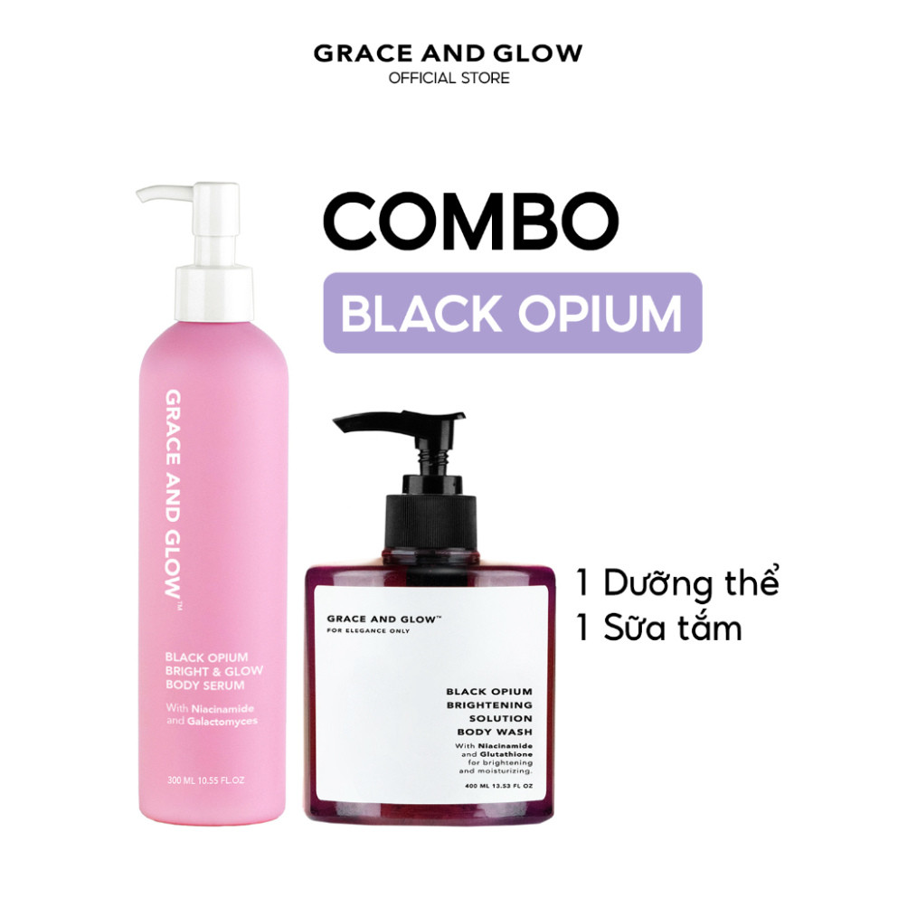 Combo sữa tắm và sữa dưỡng thể Grace and Glow Black Opium Bright & Glow Rosslyn Hà Nội Chính Hãng