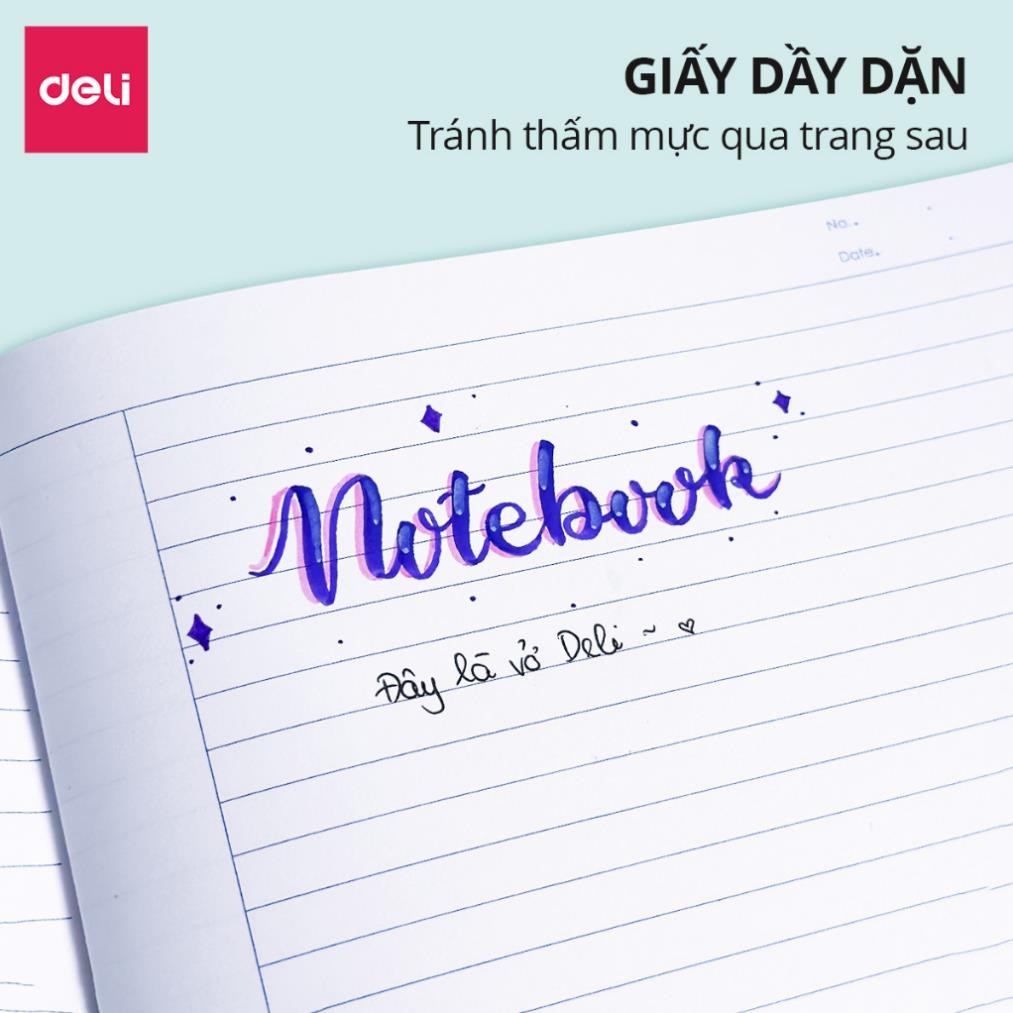 Vở Kẻ Ngang Học Sinh Deli - Vở A4 200 260 Trang - Tập Kẻ Ngang Giấy Dày Ghi Chép Bài, Học Sinh Cấp 2