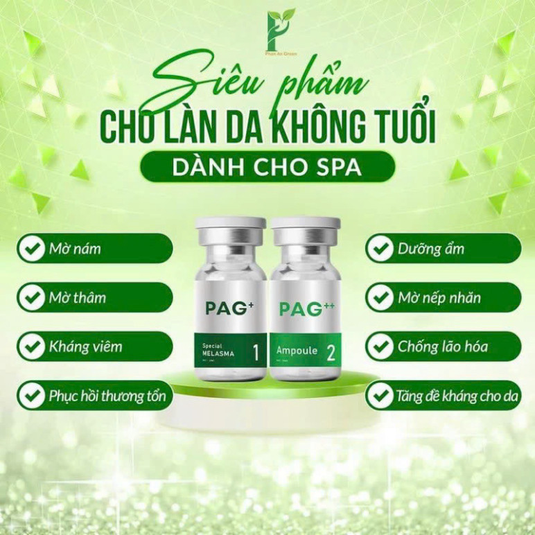 Tinh chất xử lý nám PAG+ và  PAG++ PHAN AN GREEN tem check chính hãng