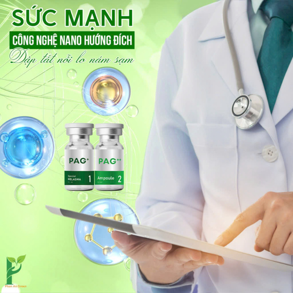 Tinh chất xử lý nám PAG+ và  PAG++ PHAN AN GREEN tem check chính hãng