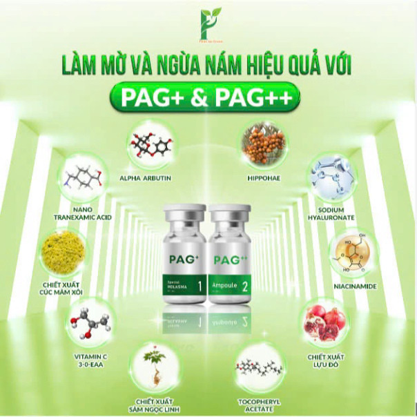 Tinh chất xử lý nám PAG+ và  PAG++ PHAN AN GREEN tem check chính hãng