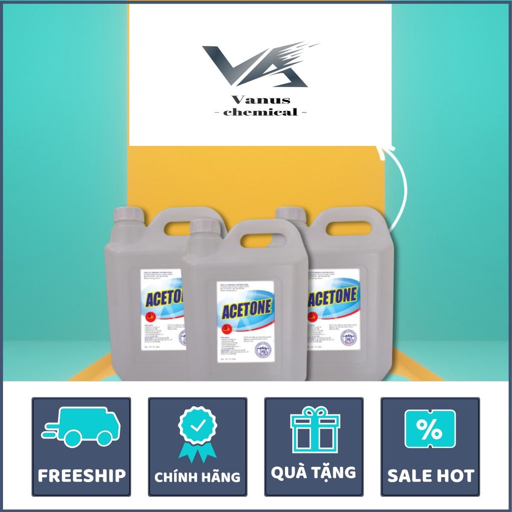 Acetone | Dung tích: 05 lít | Chất tẩy rửa sơn móng tay, keo siêu dính, tẩy đồ gốm sứ, thủy tinh