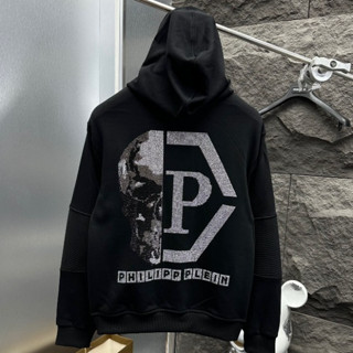 88 Áo Khoác Hoodie Boy Phố Philipp Plein Đính Đá Đầu Lâu Logo Kim Loại Áo Khoác Nữ Philip Chất Phố HOT 2025