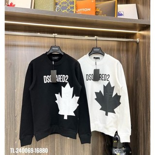  áo thu đông dài tay cổ tròn sweater dsquared2 in lá phong bản to cho nam nữ hottrend 2024 