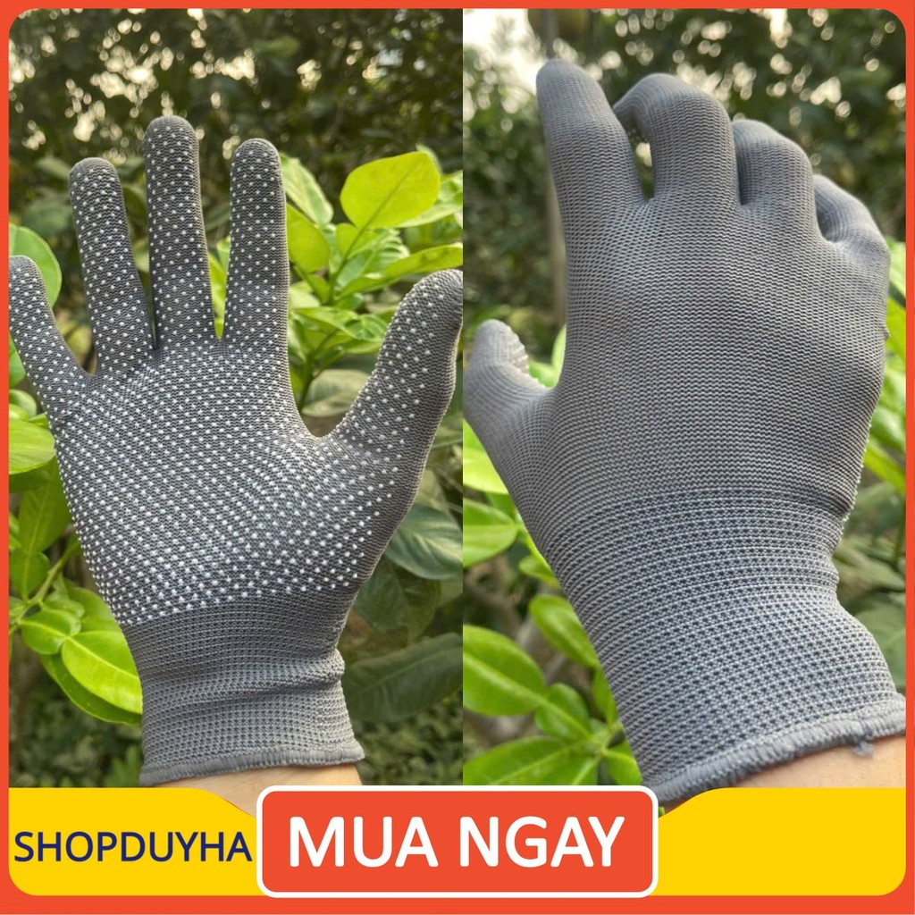 [CHUYÊN SỈ] Găng tay lao động có hạt nhựa chống trơn, thấm hút mồ hôi